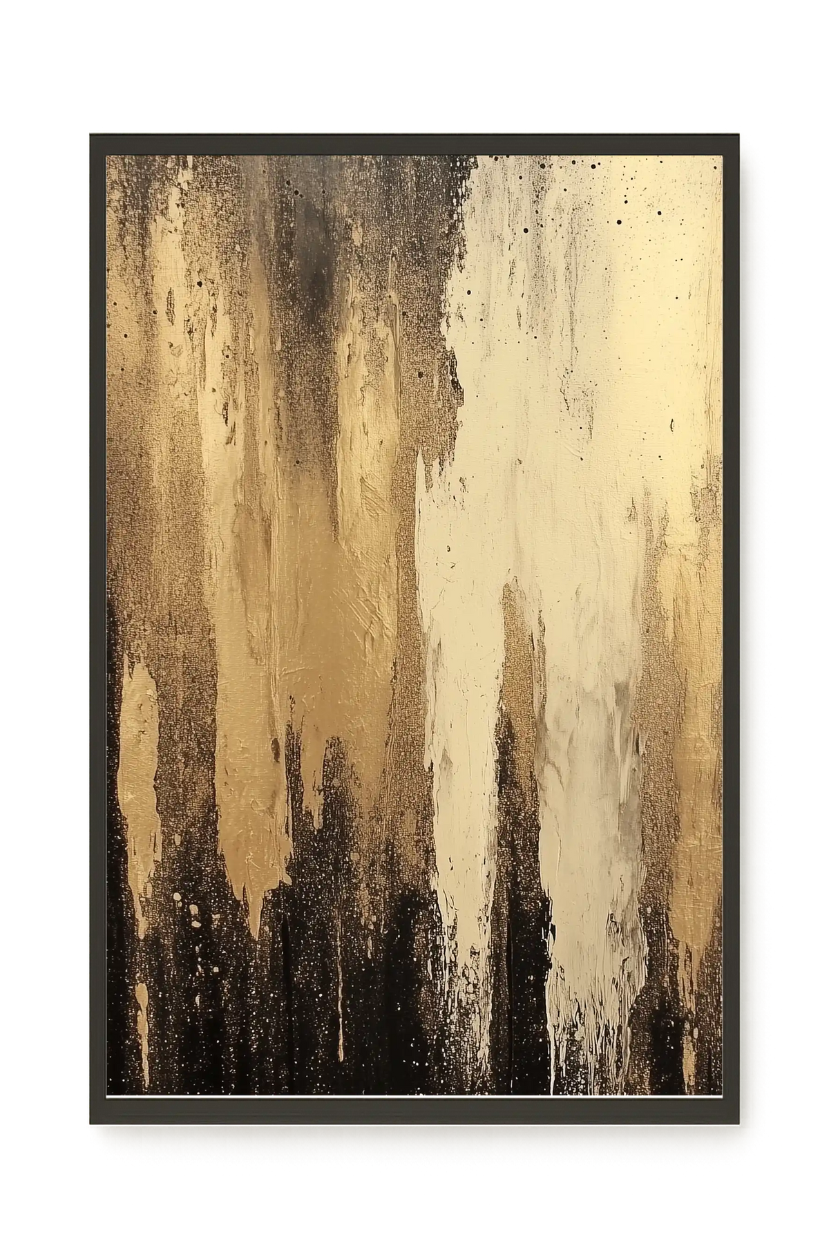 Golden Drips Canvas Wall Art