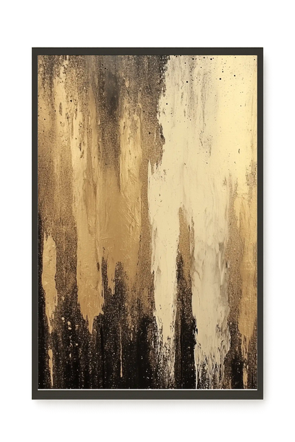 Golden Drips Canvas Wall Art