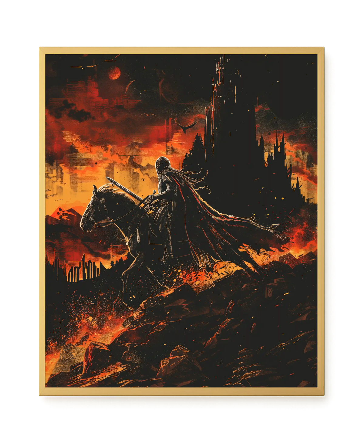 Flame Knight Canvas Print
