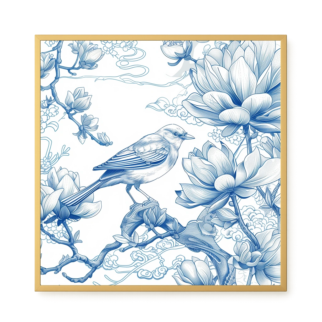 Floral Bird Canvas Wall Art
