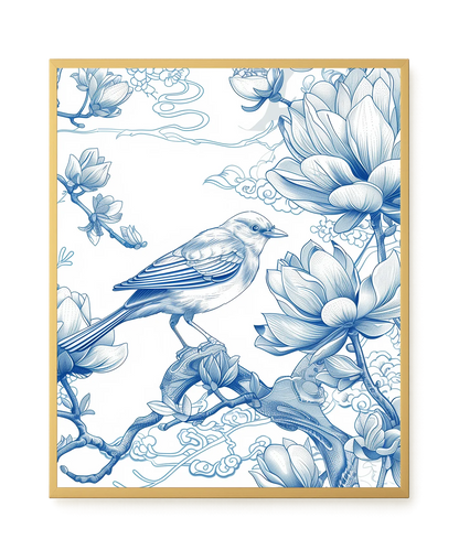 Floral Bird Canvas Wall Art