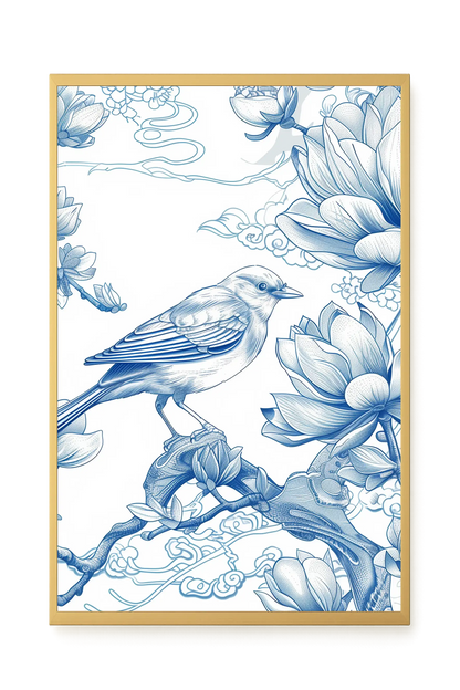 Floral Bird Canvas Wall Art