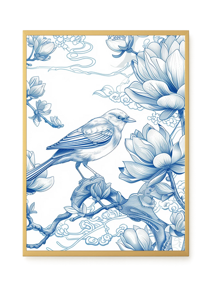Floral Bird Canvas Wall Art
