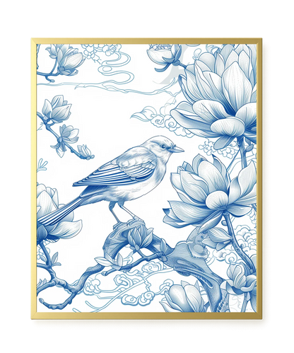 Floral Bird Canvas Wall Art