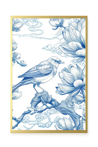 Floral Bird Canvas Wall Art