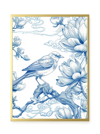 Floral Bird Canvas Wall Art