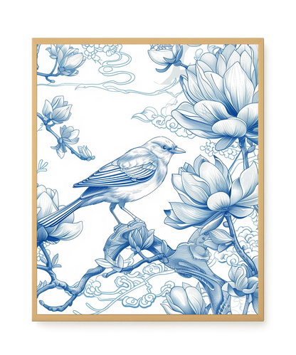 Floral Bird Canvas Wall Art