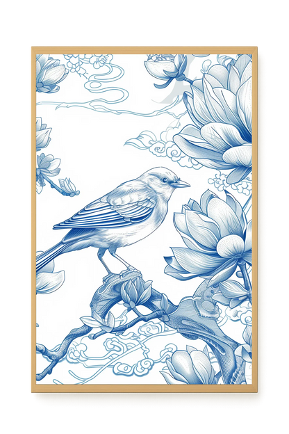 Floral Bird Canvas Wall Art