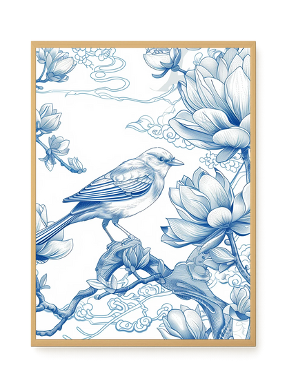 Floral Bird Canvas Wall Art