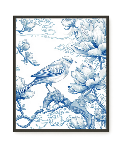 Floral Bird Canvas Wall Art