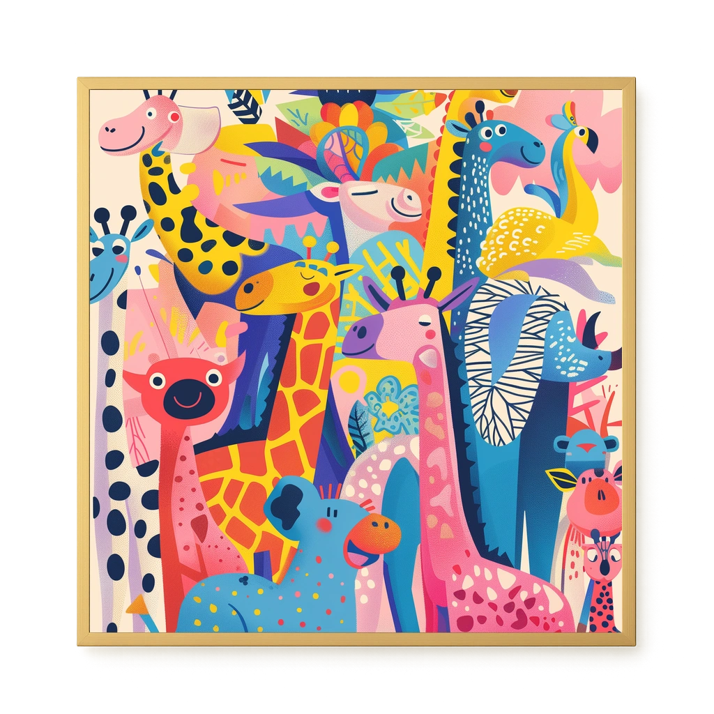 Colorful Animals Canvas Wall Art