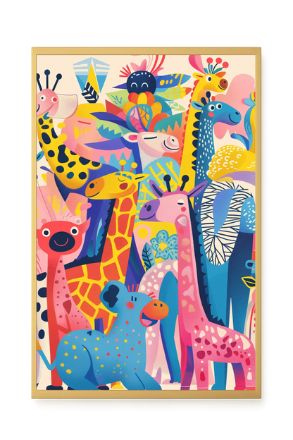 Colorful Animals Canvas Wall Art