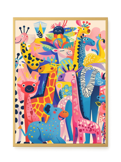 Colorful Animals Canvas Wall Art