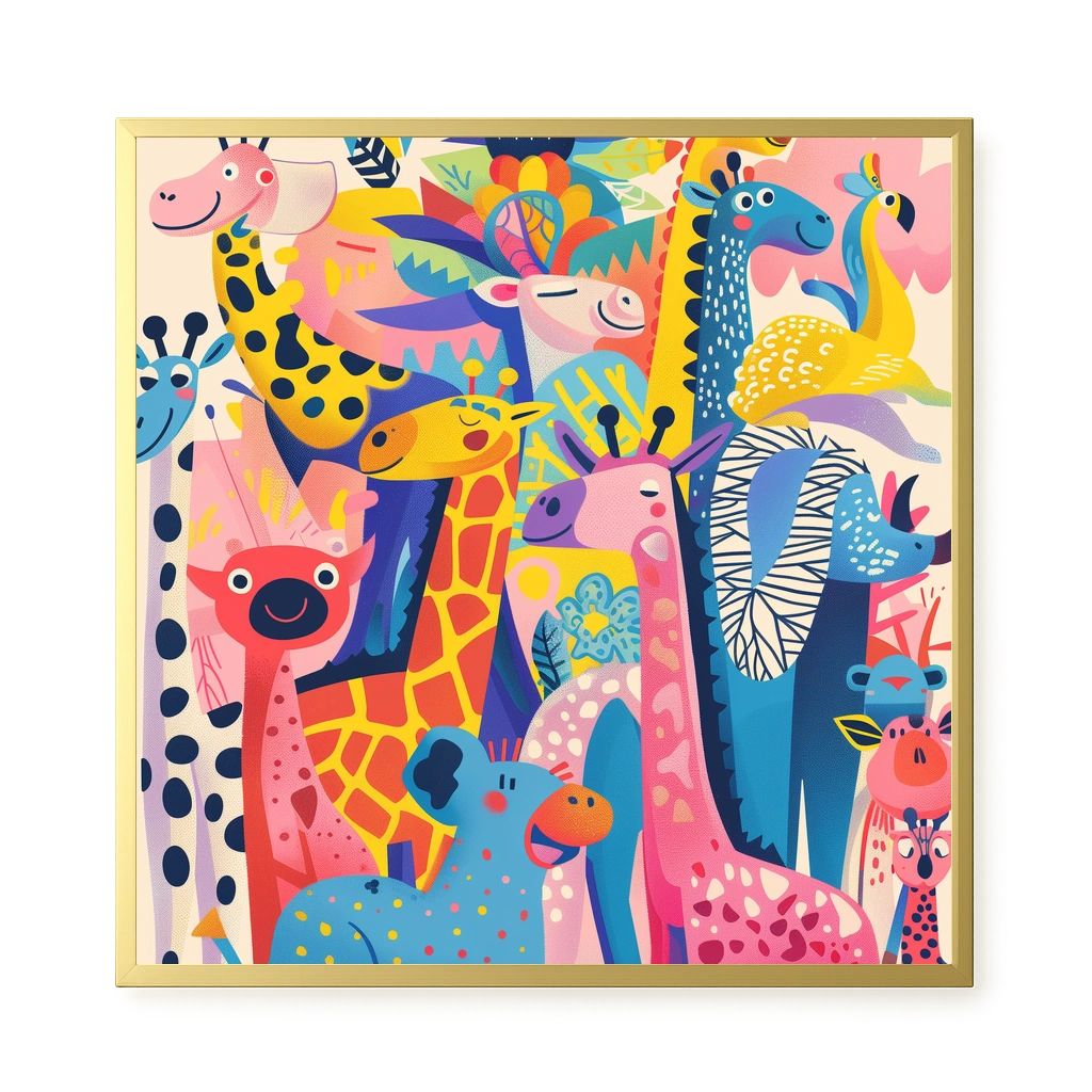 Colorful Animals Canvas Wall Art