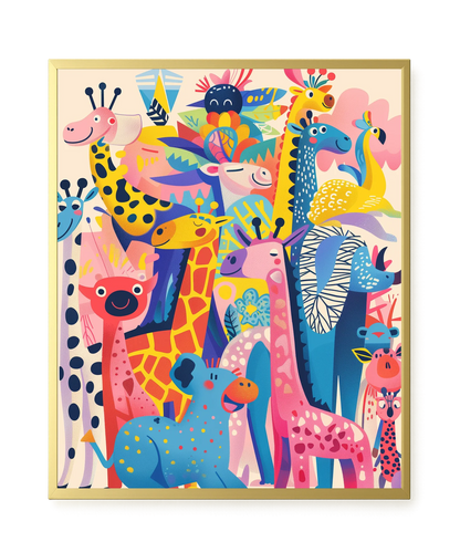 Colorful Animals Canvas Wall Art