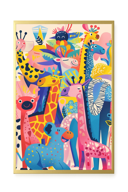 Colorful Animals Canvas Wall Art