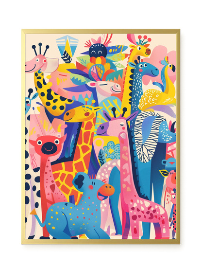 Colorful Animals Canvas Wall Art