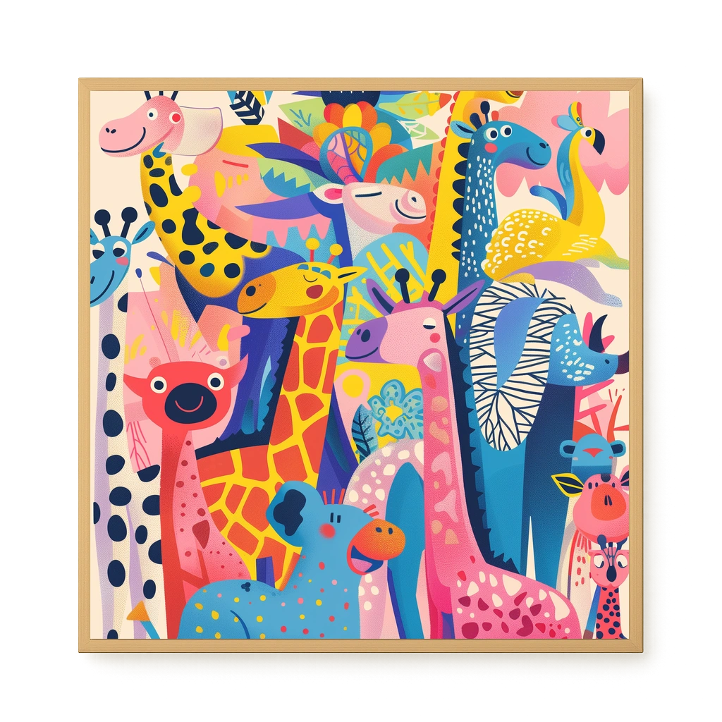 Colorful Animals Canvas Wall Art