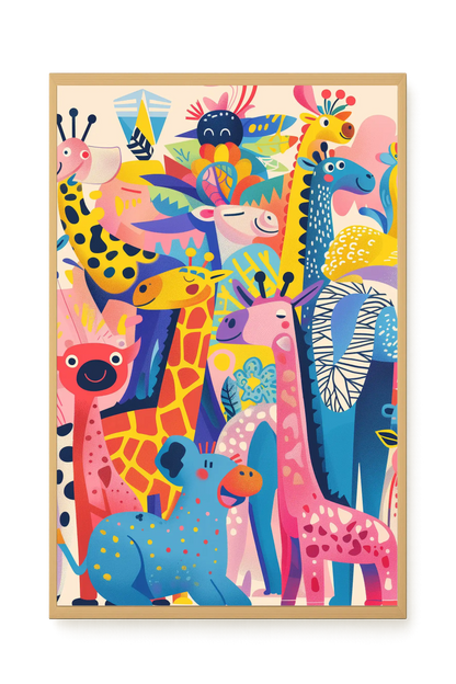 Colorful Animals Canvas Wall Art
