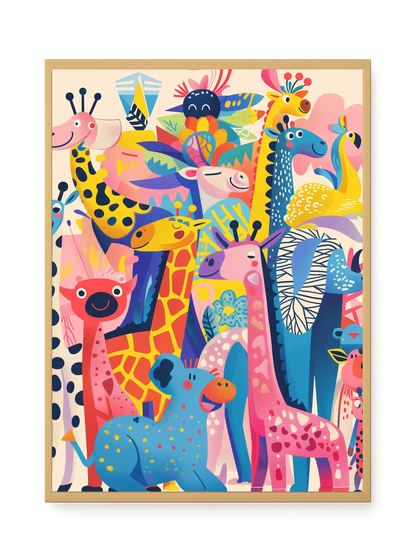 Colorful Animals Canvas Wall Art