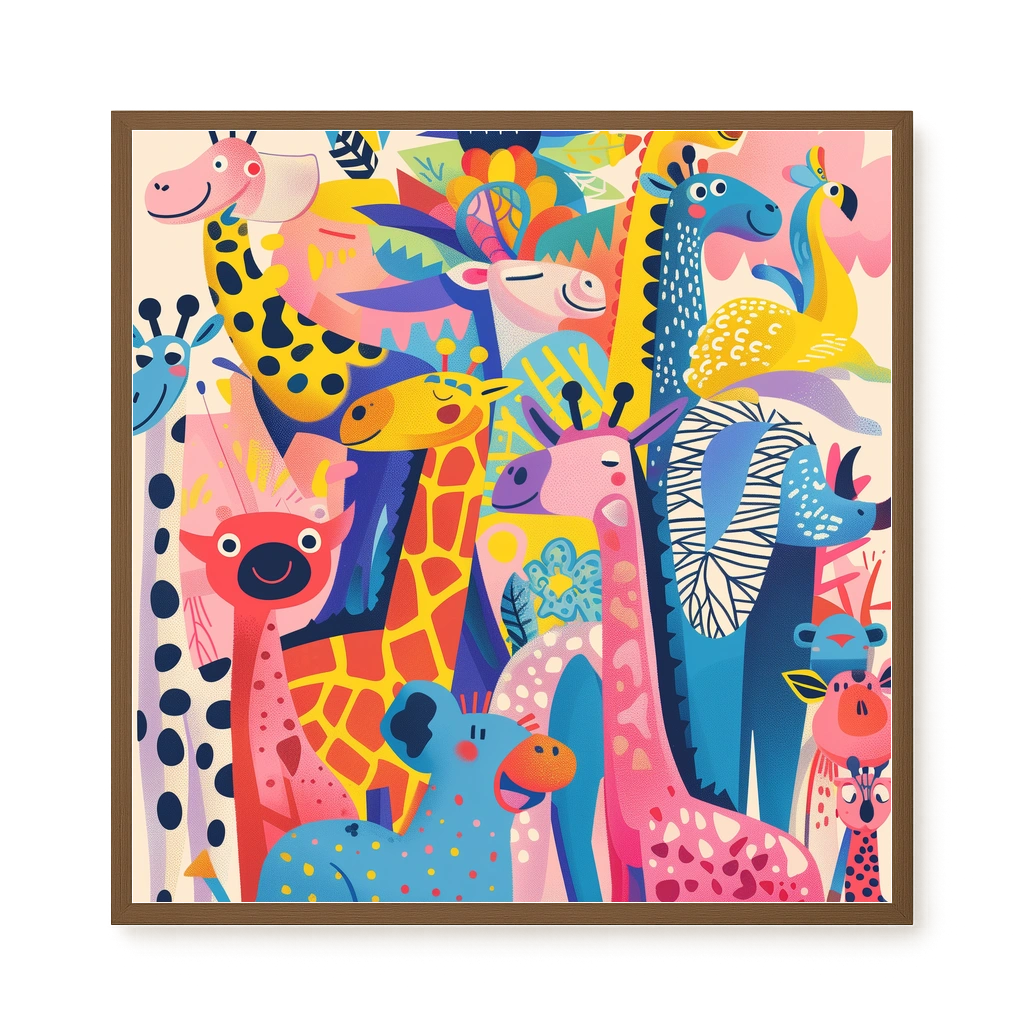 Colorful Animals Canvas Wall Art