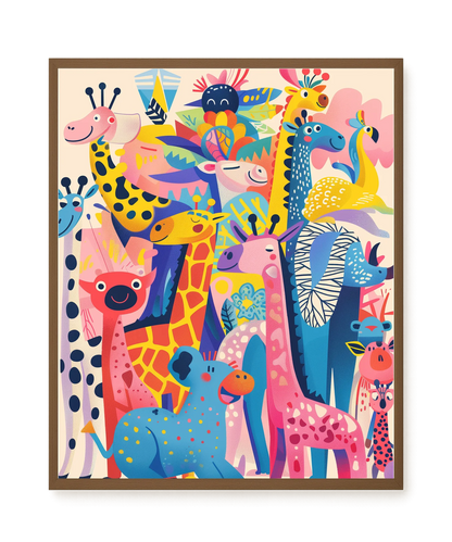 Colorful Animals Canvas Wall Art