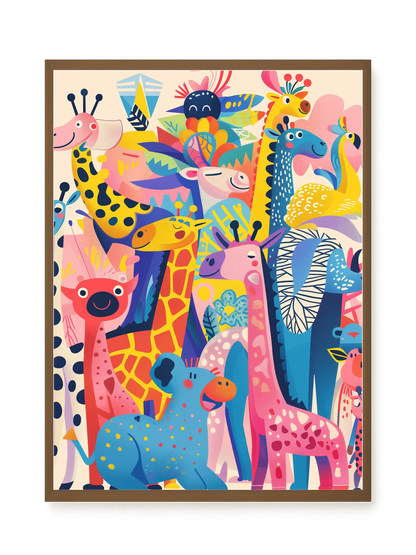 Colorful Animals Canvas Wall Art