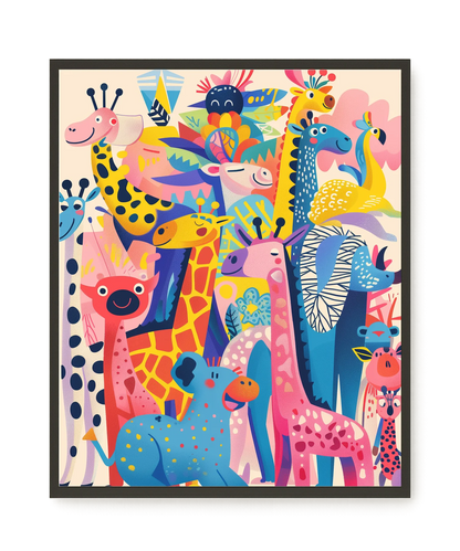 Colorful Animals Canvas Wall Art