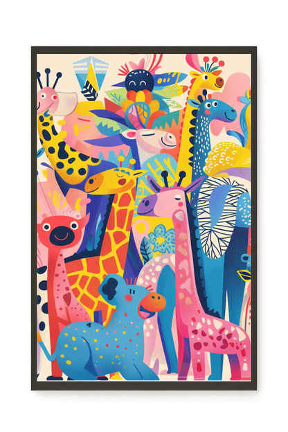 Colorful Animals Canvas Wall Art