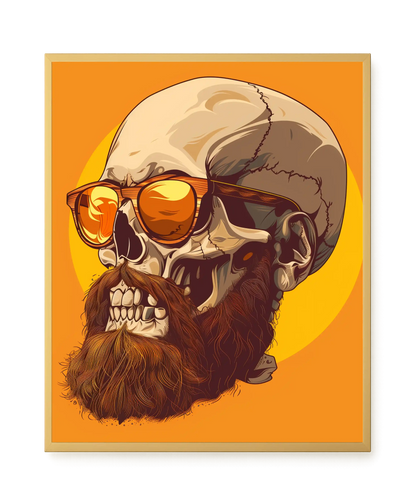 Bearded Skull with Sunglasses Canvas Print