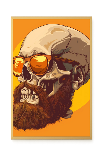 Bearded Skull with Sunglasses Canvas Print