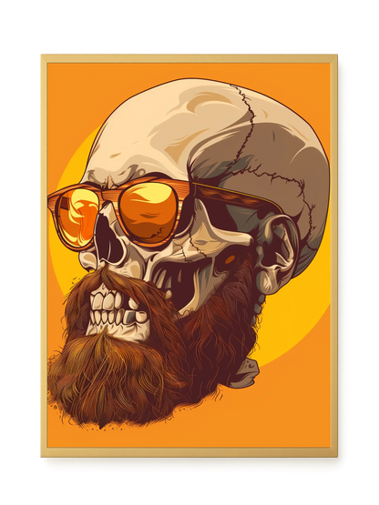 Bearded Skull with Sunglasses Canvas Print
