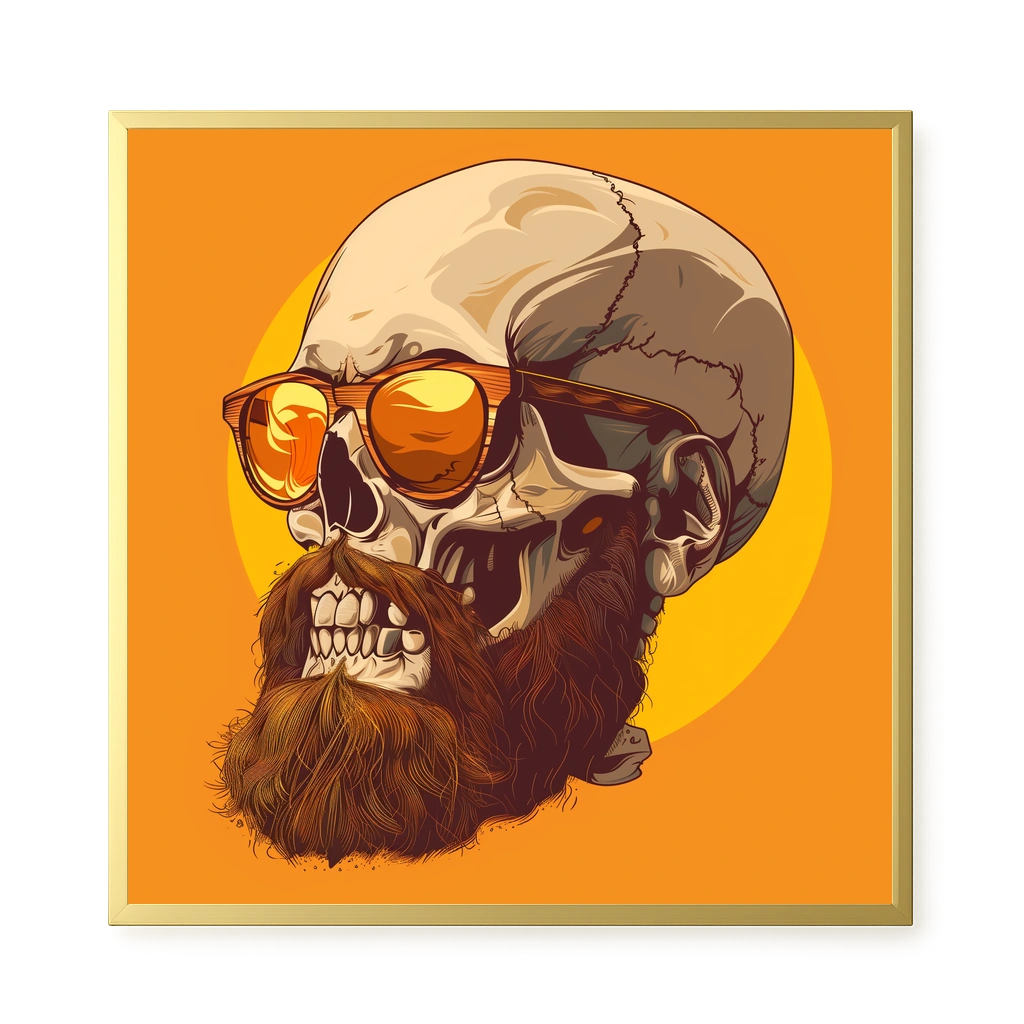 Bearded Skull with Sunglasses Canvas Print