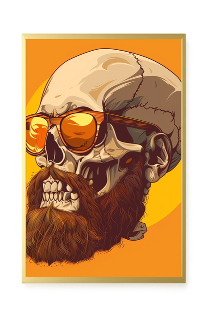 Bearded Skull with Sunglasses Canvas Print