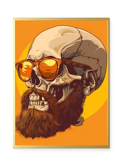 Bearded Skull with Sunglasses Canvas Print