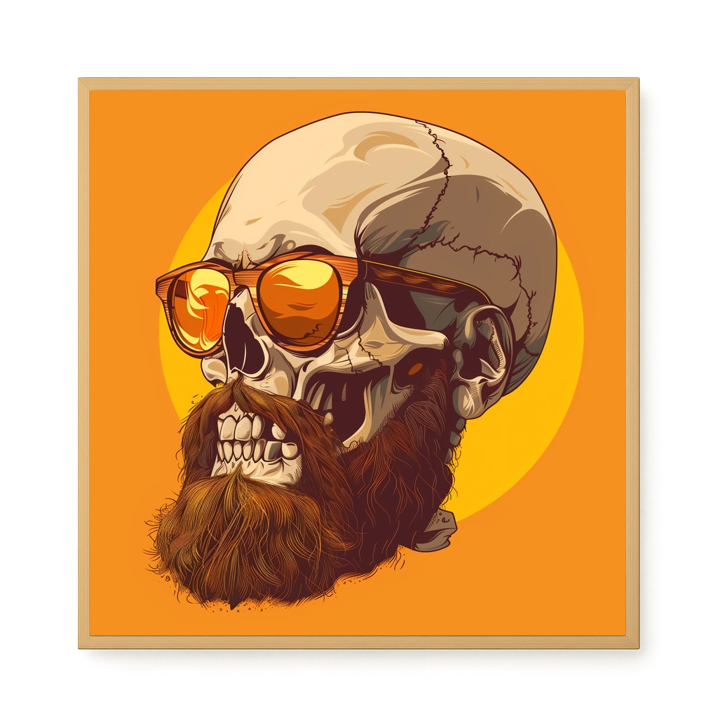 Bearded Skull with Sunglasses Canvas Print