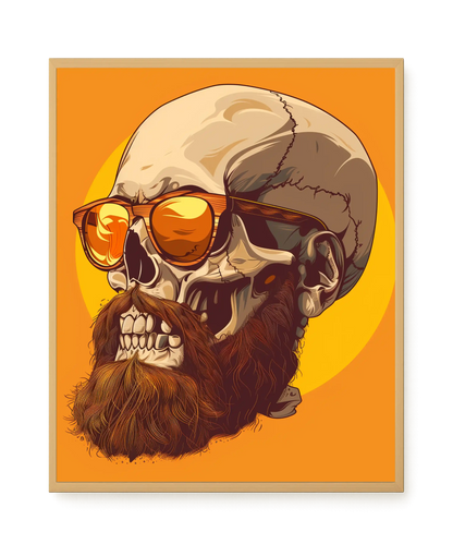 Bearded Skull with Sunglasses Canvas Print