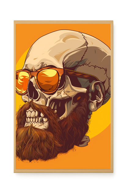 Bearded Skull with Sunglasses Canvas Print