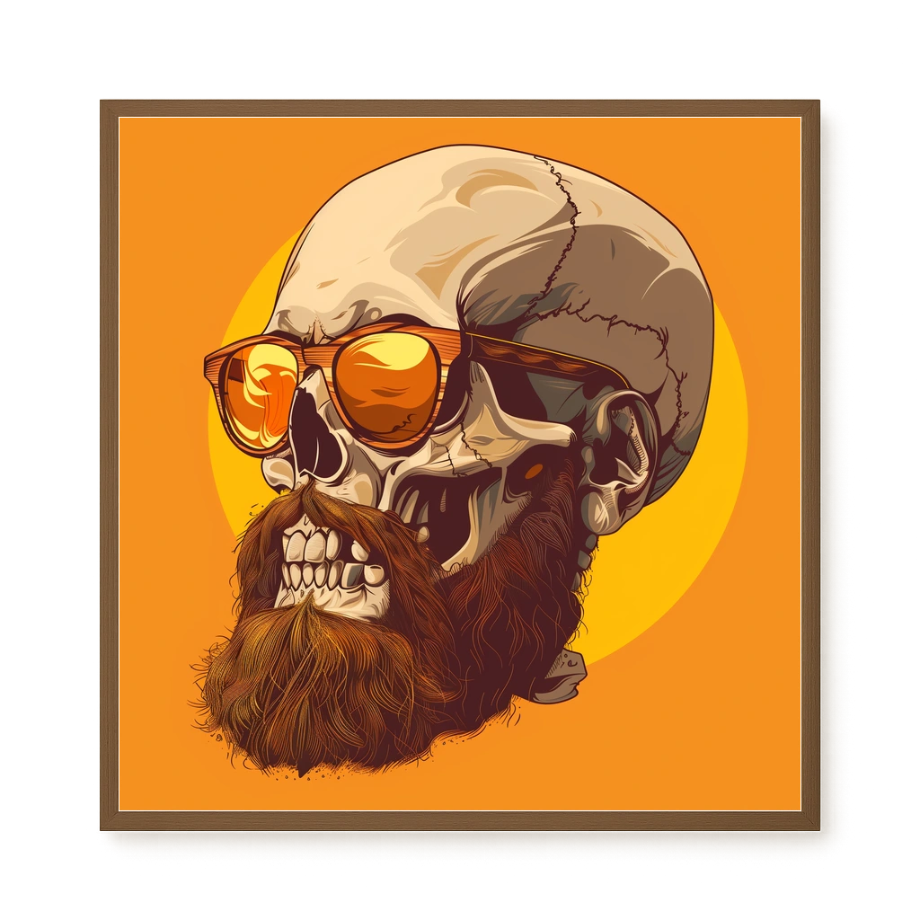 Bearded Skull with Sunglasses Canvas Print