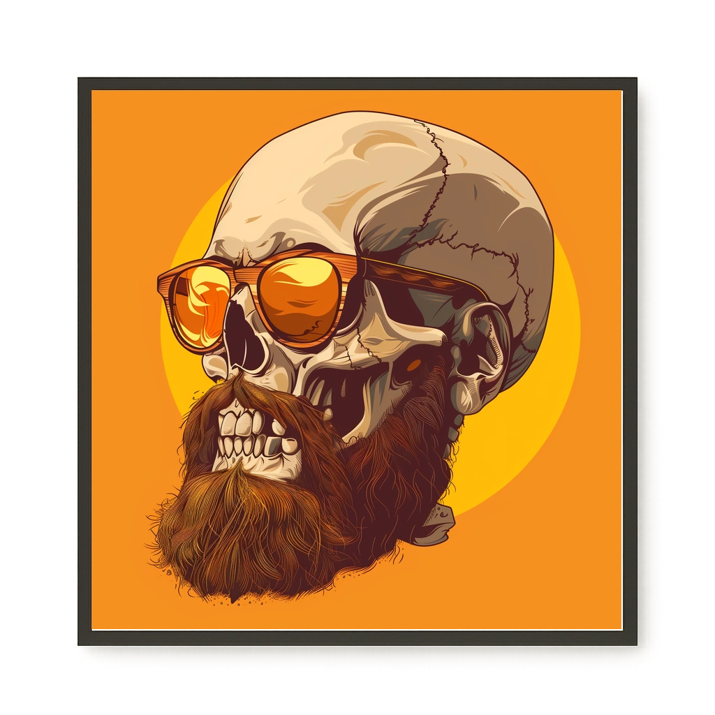 Bearded Skull with Sunglasses Canvas Print