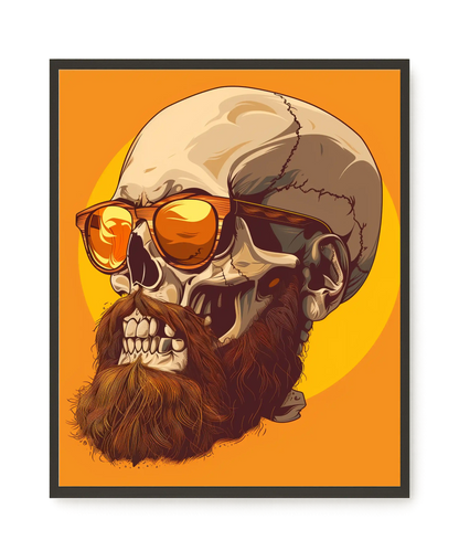 Bearded Skull with Sunglasses Canvas Print
