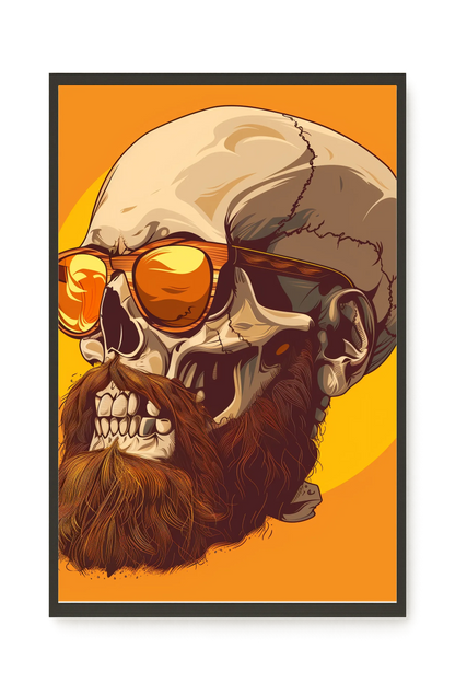 Bearded Skull with Sunglasses Canvas Print