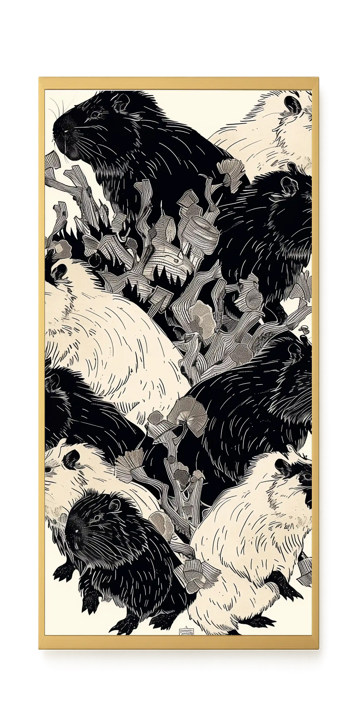 Artistic Guinea Pig Pattern Canvas Wall Art