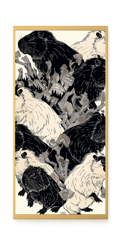 Artistic Guinea Pig Pattern Canvas Wall Art