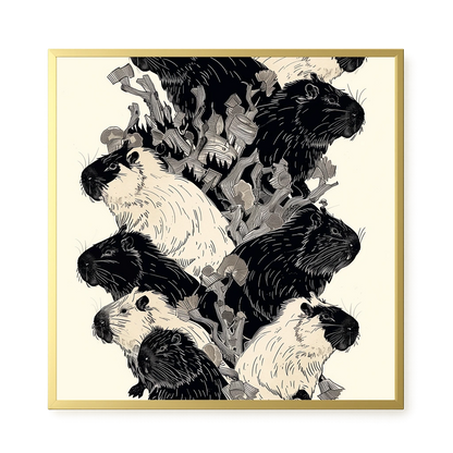 Artistic Guinea Pig Pattern Canvas Wall Art