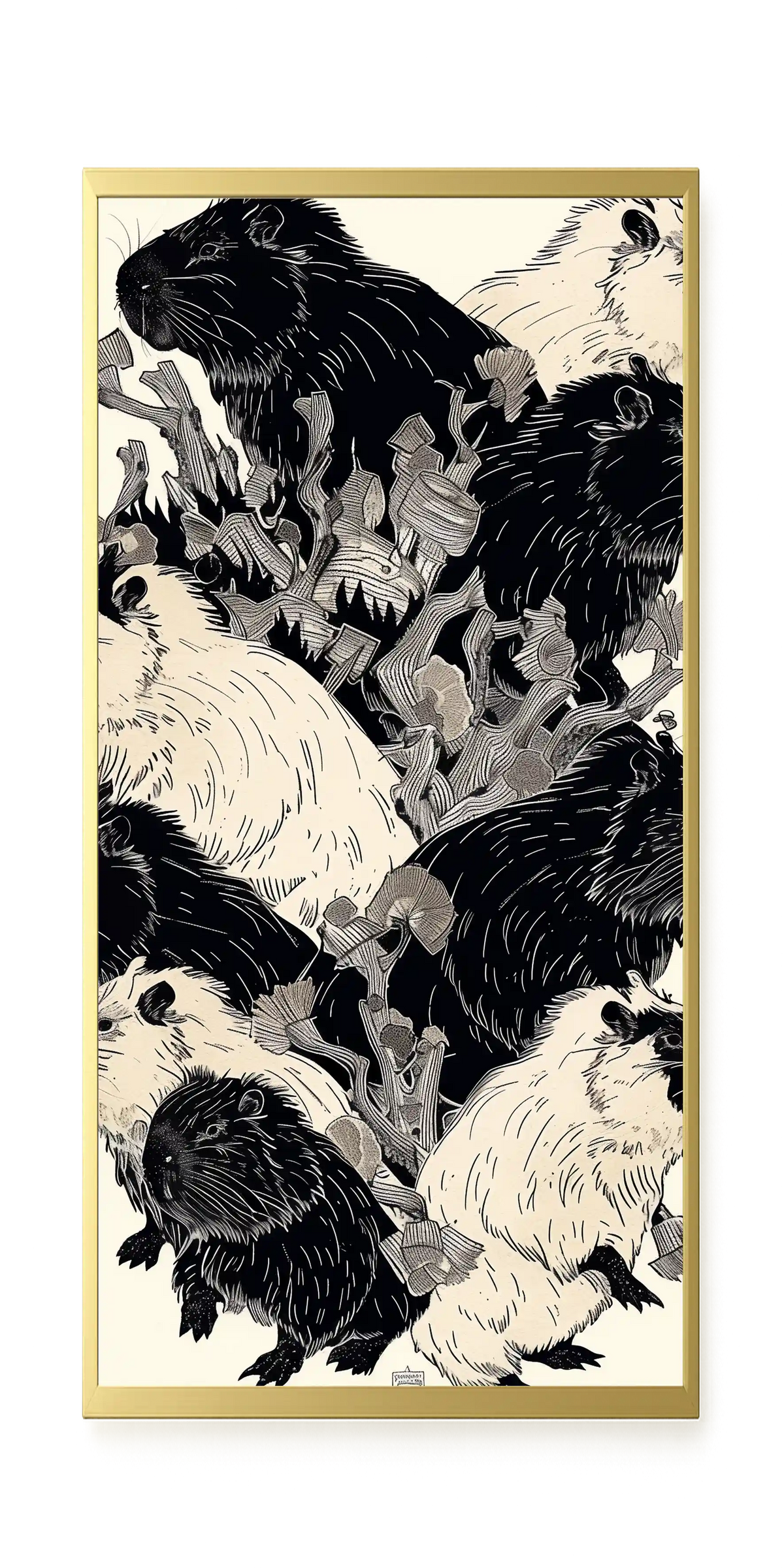 Artistic Guinea Pig Pattern Canvas Wall Art