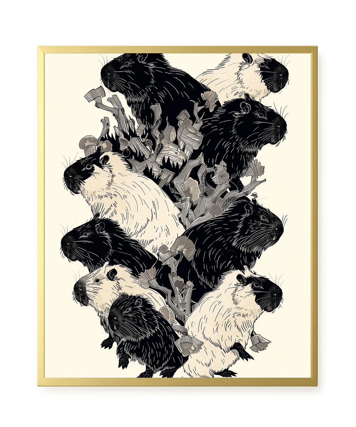 Artistic Guinea Pig Pattern Canvas Wall Art
