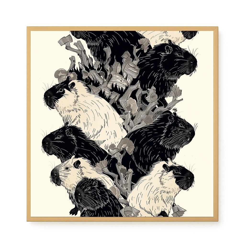 Artistic Guinea Pig Pattern Canvas Wall Art