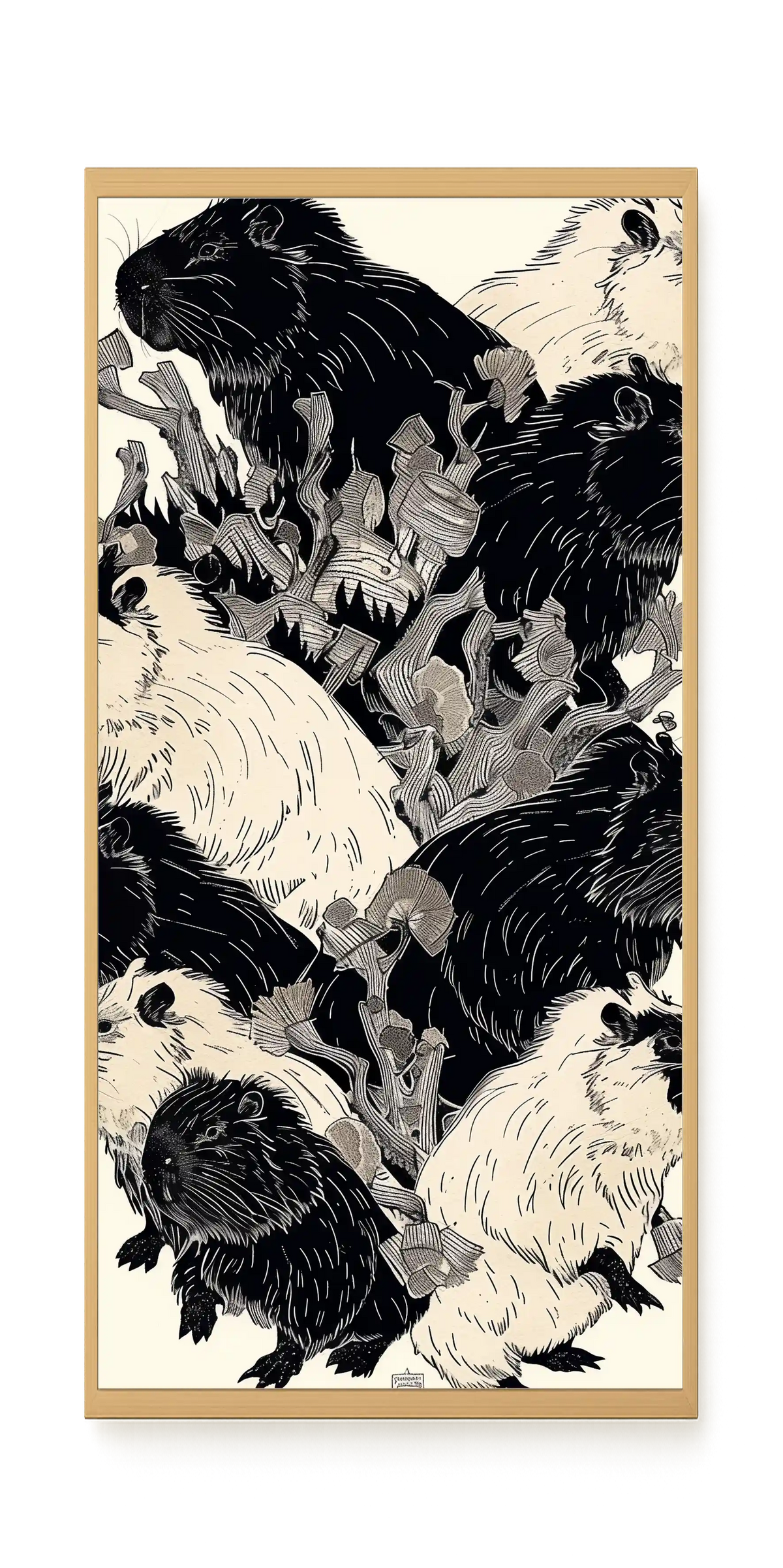 Artistic Guinea Pig Pattern Canvas Wall Art