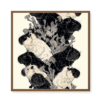 Artistic Guinea Pig Pattern Canvas Wall Art